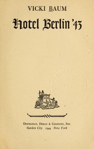 Tapa de Hotel Berlin '43
