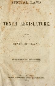 Tapa de Special laws of the tenth Legislature of the State of Texas