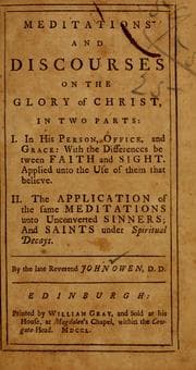 Tapa de Meditations and discourses on the glory of Christ