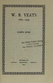 Tapa de W.B. Yeats