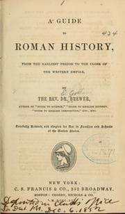 Tapa de A guide to Roman history, from the earliest period to the close of the Western empire