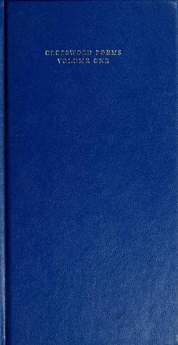 Tapa de Crossword poems, volume one
