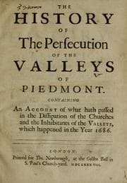 Tapa de The history of the persecution of the valleys of Piedmont