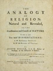 Tapa de The analogy of religion, natural and revealed