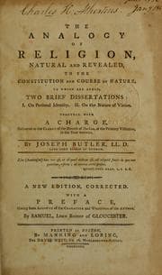 Tapa de The analogy of religion, natural and revealed, to the constitution and course of nature