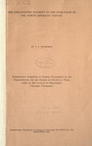 Tapa de The explanatory element in the folk-tales of the North-American Indians