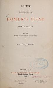 Tapa de Pope's translation of Homer's Iliad