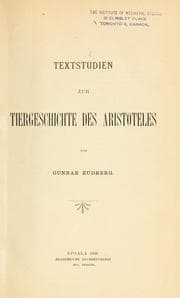 Tapa de Textstudien zur Tiergeschichte des Aristoteles