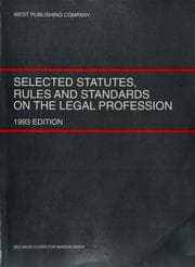 Tapa de Selected Statutes Rules and Standards on the Legal Profession