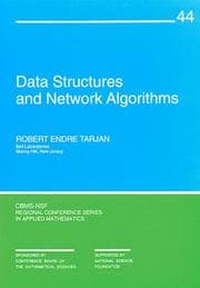 Tapa de Data Structures and Network Algorithms (CBMS-NSF Regional Conference Series in Applied Mathematics) (CBMS-NSF Regional Conference Series in Applied Mathematics)