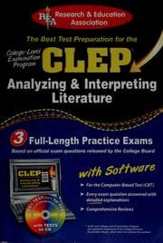 Tapa de The best test preparation for the CLEP, analyzing & interpreting literature