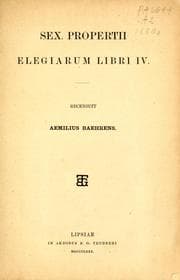 Tapa de Sex. Propertii Elegianum libri IV