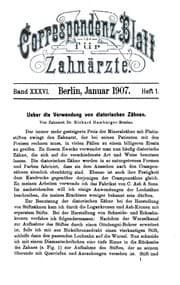 Tapa de Korrespondenz-Blatt fuer Zahnaerzte