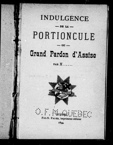 Tapa de Indulgence de la portioncule ou Grand pardon d'Assise