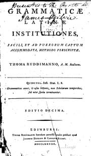 Tapa de Grammaticæ latinæ institutiones, facili, et ad puerorum captum accommodata