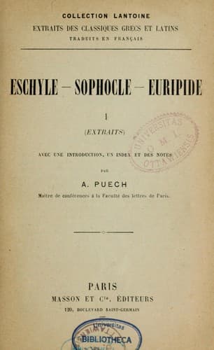 Tapa de Eschyle, Sophocle, Euripide