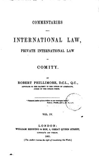 Tapa de Commentaries Upon International Law