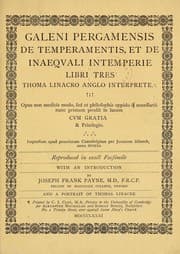Tapa de Galeni Pergamensis De temperamentis