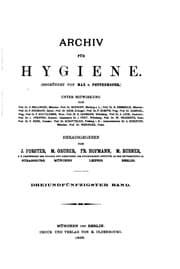 Tapa de Archiv für Hygiene