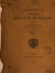 Tapa de Correspondance administrative d'Alfonse de Poitiers Publiée par Auguste Molinier