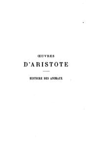 Tapa de Histoire des animaux d'Aristote