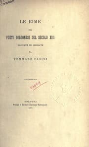 Tapa de Le Rime del poeti Bolognesi del secolo XIII
