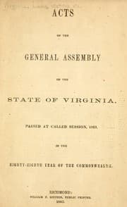 Tapa de Acts of the General assembly of the state of Virginia
