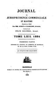 Tapa de Journal de jurisprudence commerciale et maritime