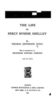 Tapa de The life of Percy Bysshe Shelly