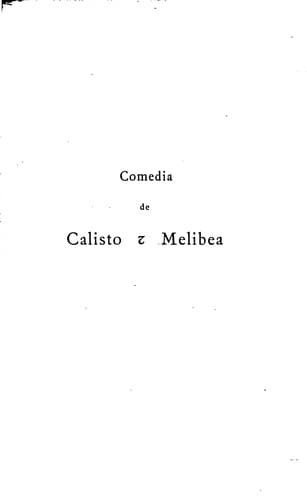 Tapa de Comedía de Calisto et Melibea