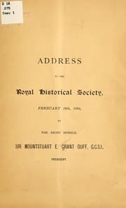 Tapa de Address to the Royal historical society