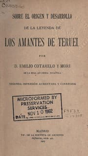 Tapa de Sobre el origen y desarrollo de la leyenda de Los Amantes de Teruel