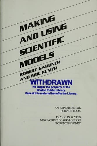 Tapa de Making and using scientific models