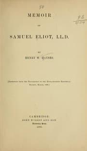 Tapa de Memoir of Samuel Eliot...