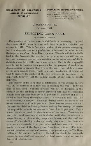 Tapa de Selecting corn seed