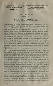 Tapa de Selecting corn seed