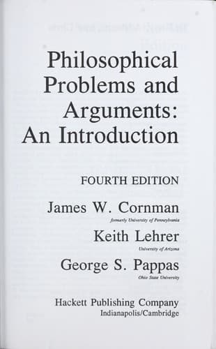 Tapa de Philosophical problems and arguments