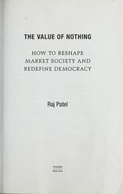 Tapa de The value of nothing