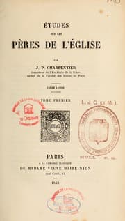Tapa de Etudes sur les Peres de l'Eglise