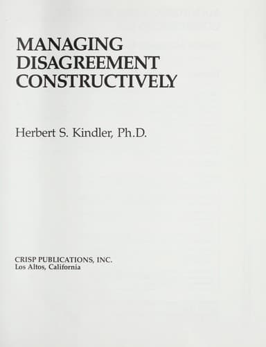 Tapa de Managing Disagreement Constructively (Fifty-Minute)
