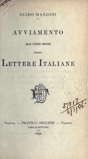 Tapa de Avviamento allo studio critico delle lettere Italiane