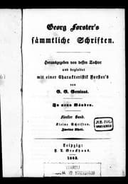 Tapa de Georg Forster's sämmtliche Schriften