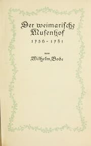 Tapa de Der weimarische Musenhof, 1756-1781