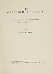 Tapa de Die Graphik der Neuzeit vom Anfang des XIX. Jahrhunderts bis zur Gegenwart