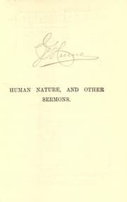 Tapa de Human nature, and other sermons