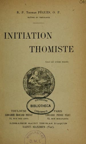 Tapa de Initiation thomiste ..