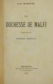 Tapa de La duchesse de Malfi