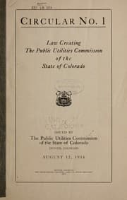 Tapa de Law creating the Public utilities commission of the state of Colorado