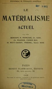 Tapa de Le matérialisme actuel