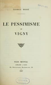 Tapa de Le pessimisme de Vigny